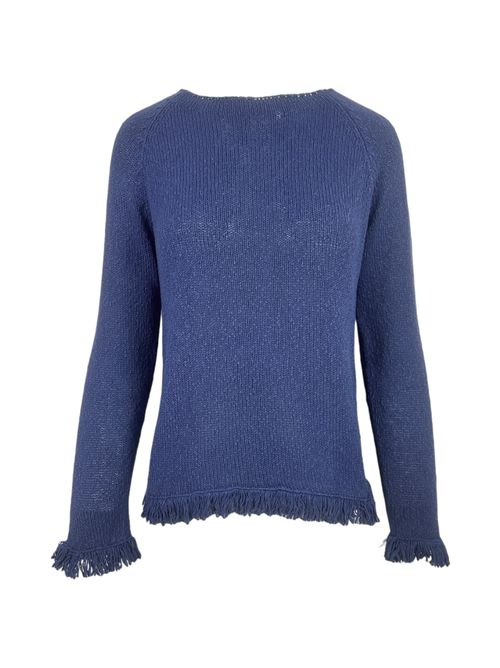 maglia donna denim con frange A rovescio | 2650/16406